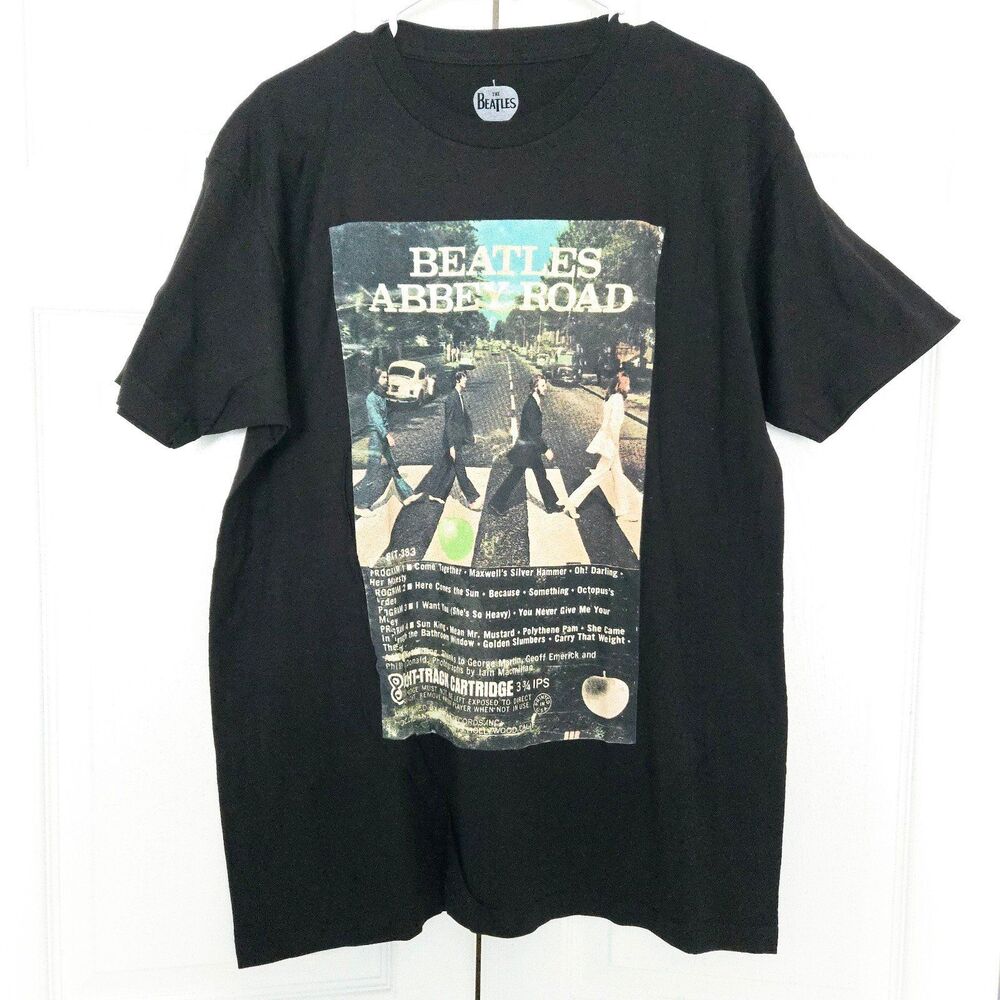 The Beatles Abbey Road Album Cover Art Eight-Track T-Shirt Size Large Men's